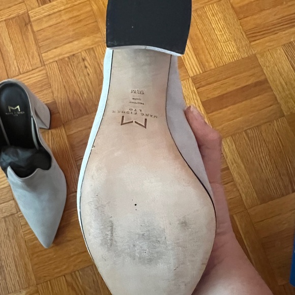 Marc Fisher Grey Suede Heeled Booties - Picture 4 of 5